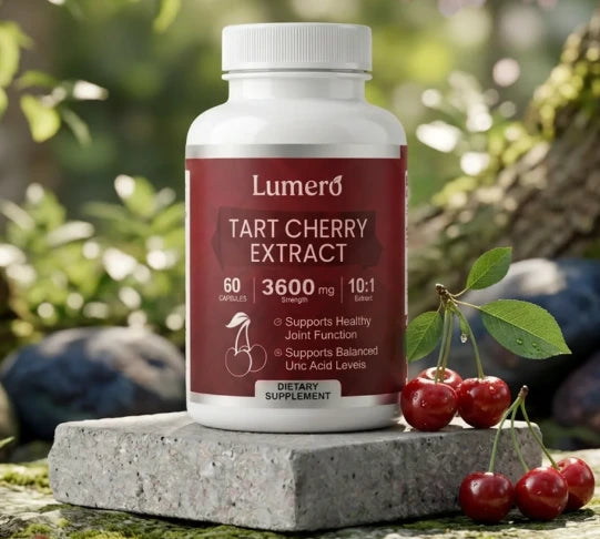 Confezione Lumero Tart Cherry Extract con ciliegie