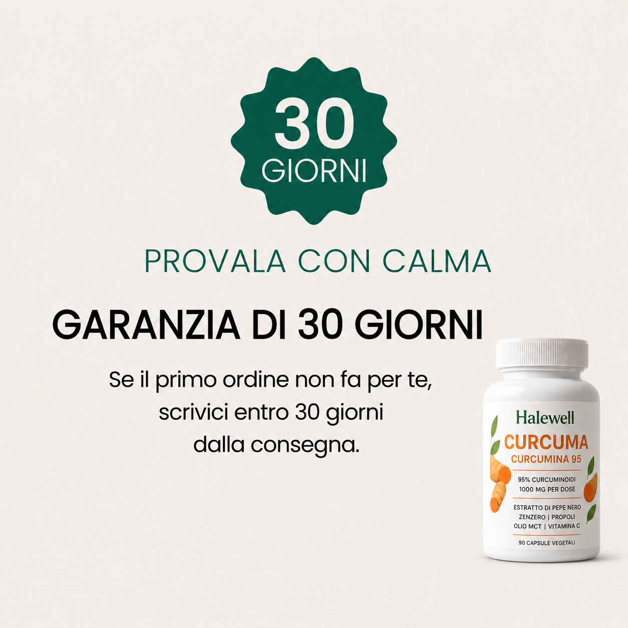 Garanzia Halewell di 30 giorni